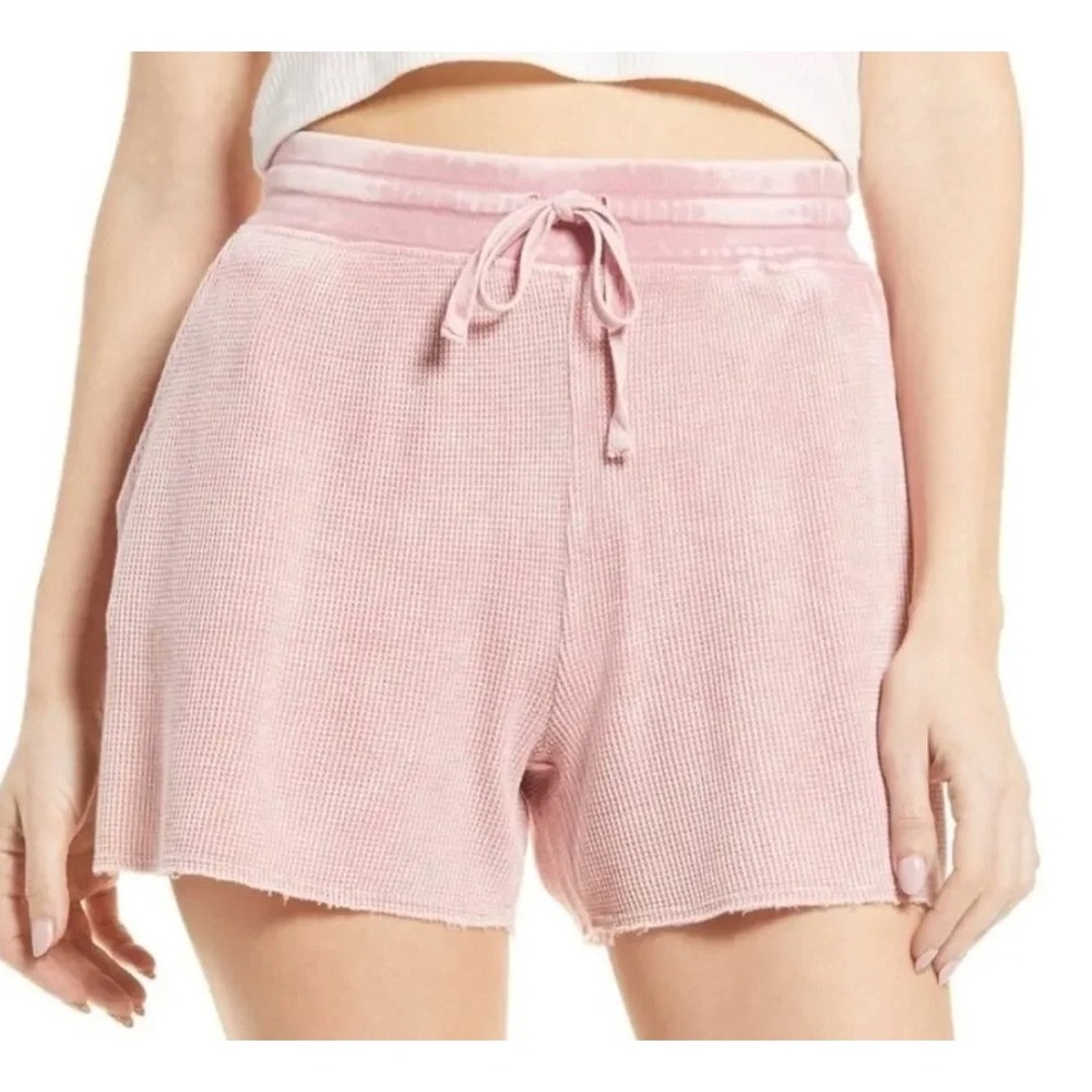 Splendid Thermal Short Size X-Small Pink Waffle Weave Drawstring Wide Waist VGUC